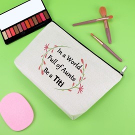 Auntie Gifts Best Aunt Ever Gift Makeup Bag Auntie Gifts from Niece Nephew Aunt Appreciation Gift for Titi Aunt Christmas Mothers Day Gift Thank You Gift for Auntie Birthday Gift Cosmetic Pouch Travel