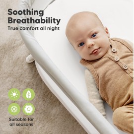 2-Pack Organic Bassinet Sheets for Girls, Boys - 100% Cotton Bassinet Mattress Sheets Compatible with Halo Bassinest Swivel Sleeper,Graco,Baby Delight,Chicco,Unisex Fitted Bassinet Sheets(Soft White)