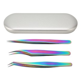 Glomora 4pcs Lash Tweezer, Stainless Steel Curved Pointed Craft Tweezer, for Eyelash Extensions, Nail Art, DIY Crafts, and Scrapbooking Glomora 4pcs Lash Tweezer, Stainless Steel Curved Pointed Craft Tweezer, for Eyelash Extensions, Nail Art, DIY Crafts, and Scrapbooking