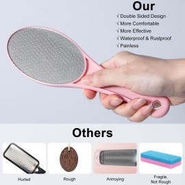 2 Pack Nano Glass Foot File Callus Remover, Beomeen Hard and Dead Skin Remover for Feet, Double Sided Foot Scrubber Pedicure Tool, Hair Eraser for Softer & Smoother Feet, Random Black/White Glass