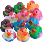 Playbees Splat Jeep Ducks for Ducking - 12 Pack - Duck Duck Jeep Rubber Ducks for Mini Baby Stocking Stuffers, Stress Relief, Bath Toy, Christmas Duck Toys