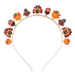 mokkia Thanksgiving Fall Headband for Women Thanksgiving Accessories Enamel Turkey Maple Leaf Pumpkin Headband Jeweled Rhinestone Hairband Autumn Fall Outfits Holiday Gifts (Thanksgiving 2)