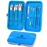 Manicure Set, Travel Mini Nail Clippers Kit Pedicure Care Tools, 10pcs Stainless Steel Grooming kit (Blue)