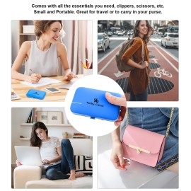 Manicure Set, Travel Mini Nail Clippers Kit Pedicure Care Tools, 10pcs Stainless Steel Grooming kit (Blue)