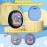 Silicone Case Compatible with Tamagotchi Uni Virtual Pet Machine, Protective Skin Sleeve Shell for Tamagotchi Uni with Finger Lanyard (Light Blue and Black)