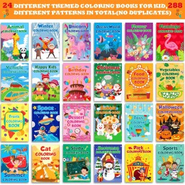 48Pack Mini Coloring Books for Kids Ages 4-8, 2-4, 8-12 - Bulk Small Coloring Books for Party Favors, Birthday Gifts, Classroom Rewards, Travel Activities - Includes Car, Toy, Christmas, Summer Themes
