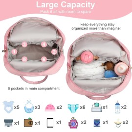 AOMAY Diaper Bag Backpack - Mommy bag for hospital, Travel backpacks, Large Capacity, Multifunctional - Baby Essentials(Pink)