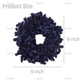 AUEAR, 2 Pack Volumizing Hair Scrunchie Headwear Tie Ring Plain Big Hairbands for Women Girls (Coffee & Navy Blue)