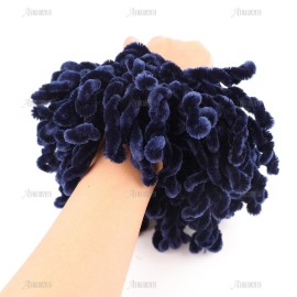 AUEAR, 2 Pack Volumizing Hair Scrunchie Headwear Tie Ring Plain Big Hairbands for Women Girls (Coffee & Navy Blue)