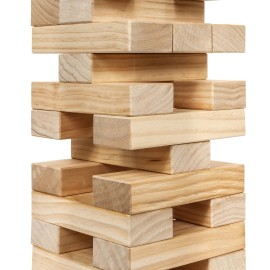 Tailgating Pros Premium Giant Toppling Timbers with Tote - Jumbo Outdoor Yard Game, Tower Grows to Over 5 Feet!- Optional Tipsy Stickers Available!