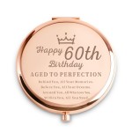 Daricano 60th Birthday Gifts for Women, Best Female Presents for 60 Year Old, Personalized Engraved Compact Mirror Gift Ideas for Her Sister Wife Aunt Friends Nana Grandma Mom