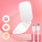 Gospire Ultra-Slim Lighted Travel Makeup Mirror with Lights and Magnification, Rechargeable 3X Magnifying Mirror with 3 Light Colors & Adjustable Brightness, LED Compact Mirror for Purses - Pink