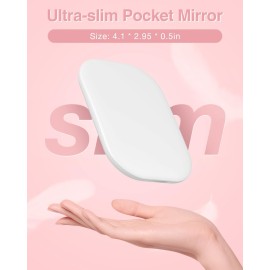 Gospire Ultra-Slim Lighted Travel Makeup Mirror with Lights and Magnification, Rechargeable 3X Magnifying Mirror with 3 Light Colors & Adjustable Brightness, LED Compact Mirror for Purses - White