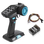 NEEBRC 7 Channels RC Transmitter with Receiver Built-in Light Control System and 12LED Light Set, 2.4GHz Radio Remote Controller for RC Car Crawler Truck Racing Buggy Off Road On Road Boat Tank(Blue)