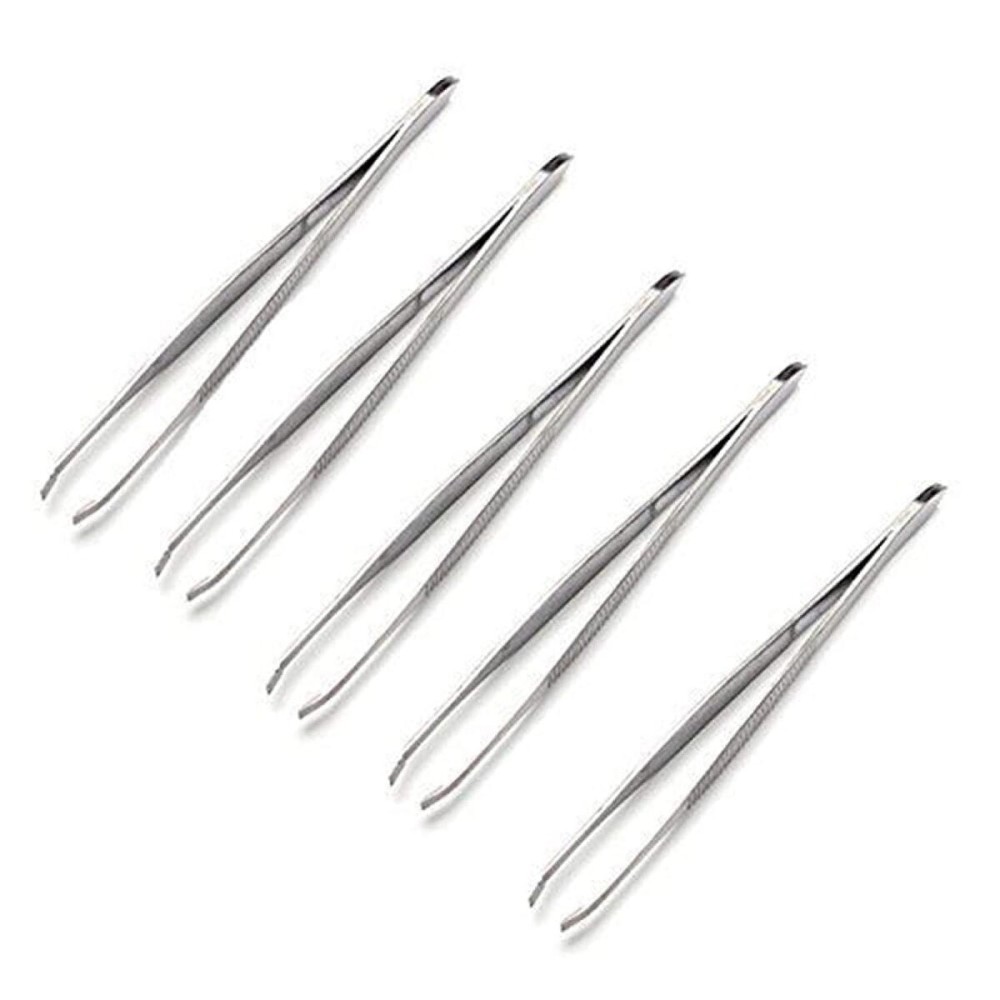 DPWOUM 5Pcs Tweezers, Stainless Steel Precision Eyebrow & Facial Hair Removal, Blackhead Remover, Easy to Clean