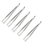 DPWOUM 5Pcs Tweezers, Stainless Steel Precision Eyebrow & Facial Hair Removal, Blackhead Remover, Easy to Clean