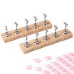 ANGNYA Nail Stand for Press on, 2 Set Super Magnetic Nail Holder for Painting Nails Nail Stand for Painting Nails Nail Display with 96 Pcs Reusable Sticky Putty for Nail Art Display Home & Salon Use