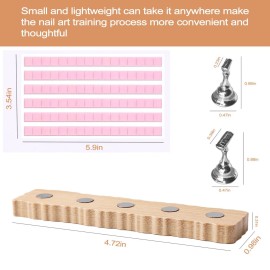 ANGNYA Nail Stand for Press on, 2 Set Super Magnetic Nail Holder for Painting Nails Nail Stand for Painting Nails Nail Display with 96 Pcs Reusable Sticky Putty for Nail Art Display Home & Salon Use