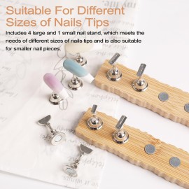 ANGNYA Nail Stand for Press on, 2 Set Super Magnetic Nail Holder for Painting Nails Nail Stand for Painting Nails Nail Display with 96 Pcs Reusable Sticky Putty for Nail Art Display Home & Salon Use