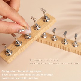 ANGNYA Nail Stand for Press on, 2 Set Super Magnetic Nail Holder for Painting Nails Nail Stand for Painting Nails Nail Display with 96 Pcs Reusable Sticky Putty for Nail Art Display Home & Salon Use
