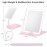ESWU Travel Makeup Mirror with Light, Portable Folding Make Up Tabletop Mirror with 10X Magnifying Mirror Rechargable 3 Colors Light Compact Vanity Mirror with Adjustable Stand (Pink)