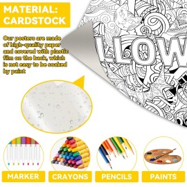 ZOIIWA Halloween Giant Mandala Coloring Posters for Kids Adult Halloween DIY Drawing Coloring Tablecloth Mandala Holiday Coloring Poster for Home School Wall Decor Drawing Games DIY Painting Crafts