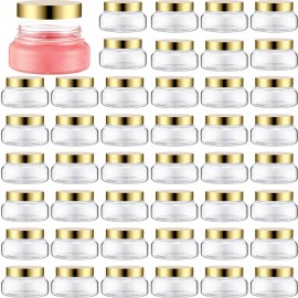 Mumufy Clear Plastic Jars with Lids Round Plastic Containers Empty Travel Containers for Creams Refillable Cosmetic Jars for Lotions Body Scrub Body Butter(48 Pcs,5 oz)