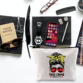 BLUPARK True Crime Makeup Bag True Crime Gift Crime Show Merch Crime Show Fans Gift Crime Show Merchandise Gifts For True Crime Fans (TRUE CRIME A)