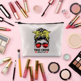 BLUPARK True Crime Makeup Bag True Crime Gift Crime Show Merch Crime Show Fans Gift Crime Show Merchandise Gifts For True Crime Fans (TRUE CRIME A)
