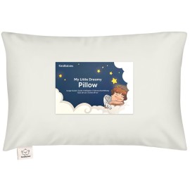 Toddler Pillow with Pillowcase - 13x18 My Little Dreamy Kids Travel Bed Pillows for Sleeping, Organic Cotton Small Pillowcase, Soft & Breathable, Machine Washable, Toddlers 2-5 Years Old (Pearl Gray)