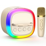 Mini Karaoke Machine, Portable Bluetooth Speaker with Microphone for Kids Singing Home Party, Christmas Halloween Kids Birthday Gifts, Music Toys for Girls Boys 3-12+ Years Old