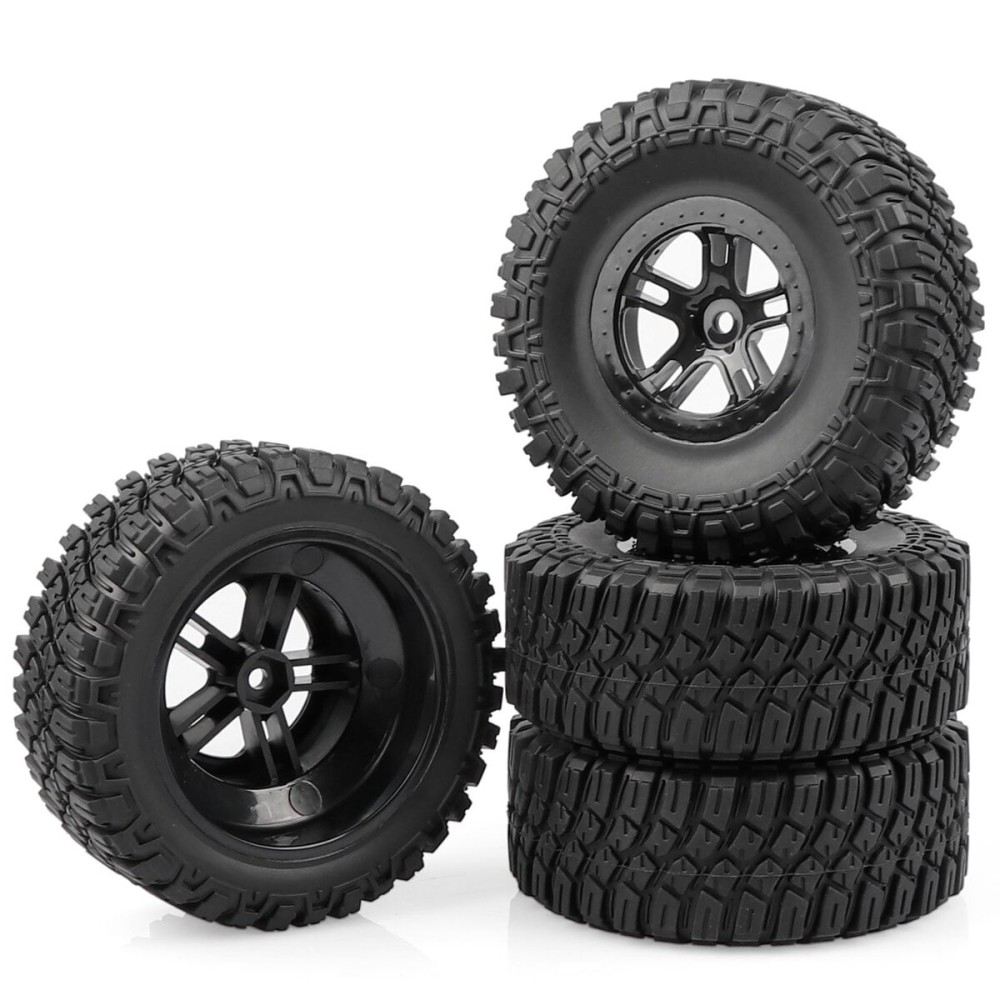 Aimrock RC 12mm Hex Wheels and Tires Pre-glued Combo for 1/10 Traxxas Slash Short Course Truck Upgrade Wheels,Pack of 4