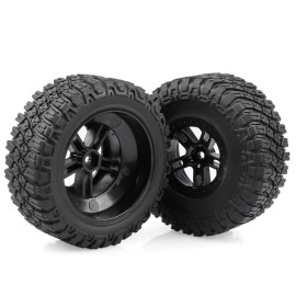 Aimrock RC 12mm Hex Wheels and Tires Pre-glued Combo for 1/10 Traxxas Slash Short Course Truck Upgrade Wheels,Pack of 4