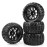 AIMROCK 12mm Hex RC Wheels & Tires Pre-glued 2.8 Tires Wheels for 1/10 Traxxas Stampede Hoss 2WD 4x4 VXL Redcat Volcano EPX Pro S30 Blackout XTE Monster Truck, 4-Pack