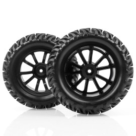 AIMROCK 12mm Hex RC Wheels & Tires Pre-glued 2.8 Tires Wheels for 1/10 Traxxas Stampede Hoss 2WD 4x4 VXL Redcat Volcano EPX Pro S30 Blackout XTE Monster Truck, 4-Pack