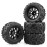 AIMROCK Pre-Glued RC 2.8 Wheels and Tires Set 12mm Hex Wheel for 1/10 Traxxas Stampede Hoss 2WD 4x4 Redcat Volcano RC Monster Truck, 4-Pack