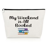 Book Lover Makeup Bag Bookworm Gifts Bookish Gifts for Book Lovers Cosmetic Bag Book Club Gift Ideas Reader Lover Gifts Bibliophile Gifts Book Nerd Gift Travel Cosmetic Pouch Christmas Birthday Gifts