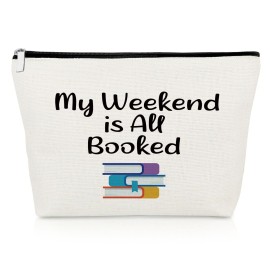 Book Lover Makeup Bag Bookworm Gifts Bookish Gifts for Book Lovers Cosmetic Bag Book Club Gift Ideas Reader Lover Gifts Bibliophile Gifts Book Nerd Gift Travel Cosmetic Pouch Christmas Birthday Gifts