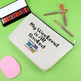 Book Lover Makeup Bag Bookworm Gifts Bookish Gifts for Book Lovers Cosmetic Bag Book Club Gift Ideas Reader Lover Gifts Bibliophile Gifts Book Nerd Gift Travel Cosmetic Pouch Christmas Birthday Gifts