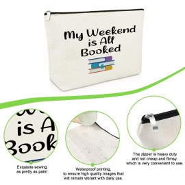 Book Lover Makeup Bag Bookworm Gifts Bookish Gifts for Book Lovers Cosmetic Bag Book Club Gift Ideas Reader Lover Gifts Bibliophile Gifts Book Nerd Gift Travel Cosmetic Pouch Christmas Birthday Gifts