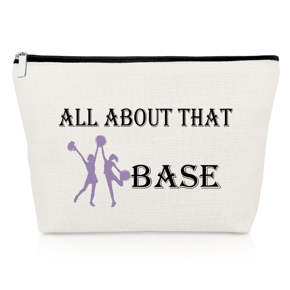 Gevody Cheerleading Gifts for Girls Makeup Bag Cheerleader Gifts for Team Cheer Coach Appreciation Cosmetic Bag Retirement Present for Cheer Mom Christmas Birthday Present for Woman Travel Pouch