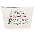 Gevody Labor Delivery Nurse Gifts Midwife Gifts Makeup Bag Thank You Presents for Birth Doula Presents for Obgyn Doctors Cosmetic Bag Christmas Birthday for Obstetrician Gynecologist Cosmetic Pouch
