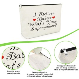 Gevody Labor Delivery Nurse Gifts Midwife Gifts Makeup Bag Thank You Presents for Birth Doula Presents for Obgyn Doctors Cosmetic Bag Christmas Birthday for Obstetrician Gynecologist Cosmetic Pouch