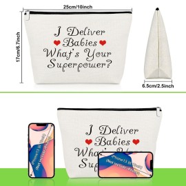 Gevody Labor Delivery Nurse Gifts Midwife Gifts Makeup Bag Thank You Presents for Birth Doula Presents for Obgyn Doctors Cosmetic Bag Christmas Birthday for Obstetrician Gynecologist Cosmetic Pouch