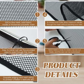 Hosuly Banister Guard 15 x 3 ft Balcony Netting for Kids Pets Stairway Safety Net Baby Fence Door Balcony Netting Safety Mesh Stair Net with No Drilling for Apartment Railing (Black)