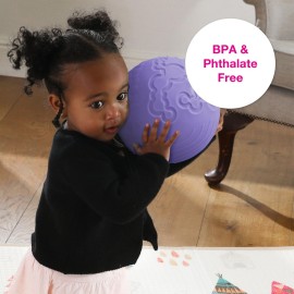Edushape Texture-iffic Sensory Ball for Baby - 7 Deflated with Pump, Purple Color, Helps Enhance Gross Motor Skills for Kids