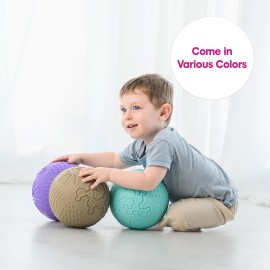 Edushape Texture-iffic Sensory Ball for Baby - 7 Deflated with Pump, Purple Color, Helps Enhance Gross Motor Skills for Kids