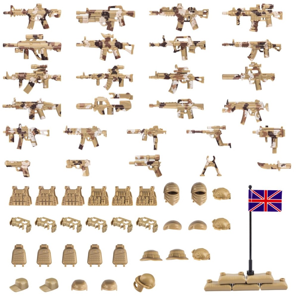 MaozyHomie 63 Pcs Military Weapons Set Accessories U.K Special Forces Weapons Toys Military Equipment Battle Blocks Bricks Compatible with Major Brand, 3 Years Old and up MaozyHomie 63 Pcs Military Weapons Set Accessories U.K Special Forces Weapons Toys Military Equipment Battle Blocks Bricks Compatible with Major Brand, 3 Years Old and up