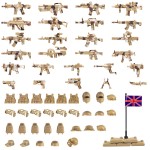 MaozyHomie 63 Pcs Military Weapons Set Accessories U.K Special Forces Weapons Toys Military Equipment Battle Blocks Bricks Compatible with Major Brand, 3 Years Old and up