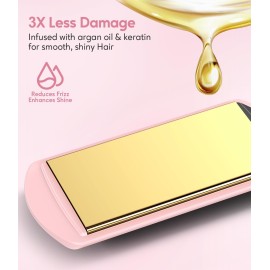 FARERY Mini Flat Iron, 1.5 Inch Wider Plate, Ceramic Mini Hair Straightener for Short to Medium Hair, Portable Hair Straightener with Dual Voltage and Storage Bag